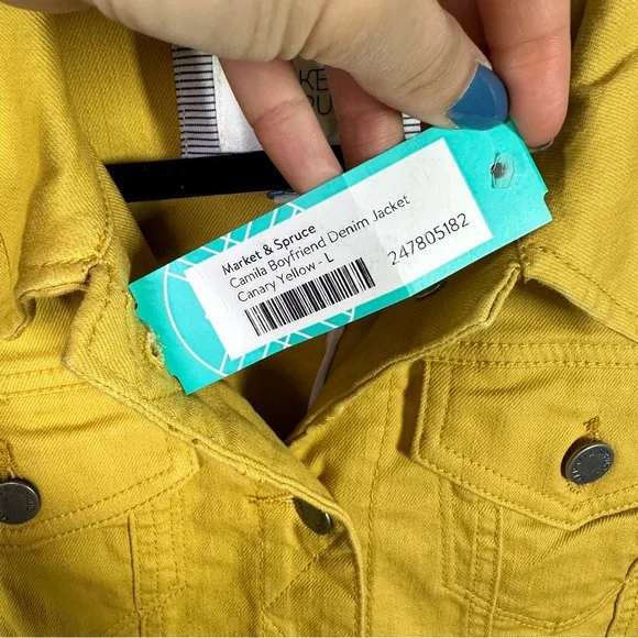 NWT Market & Spruce Yellow Denim Jacket sz L - Picture 3 of 3